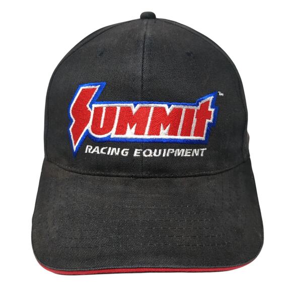 Summit Racing Equipment U.S. Flag Strapback Baseball Cap Black One Size 6 Panel - Picture 1 of 9